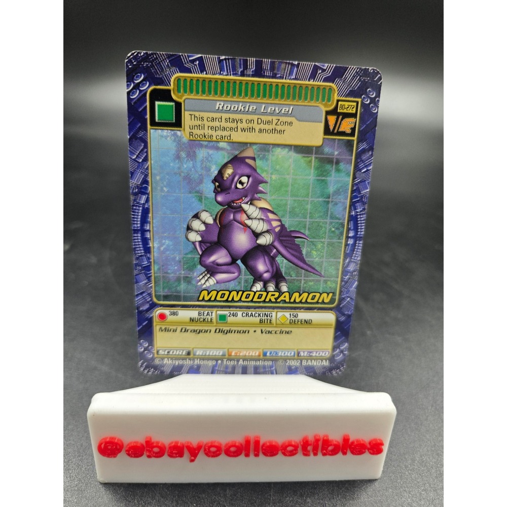 Bandai Digimon Monodramon BO-272 Rookie Level Mini Dragon Vaccine 2002 Card